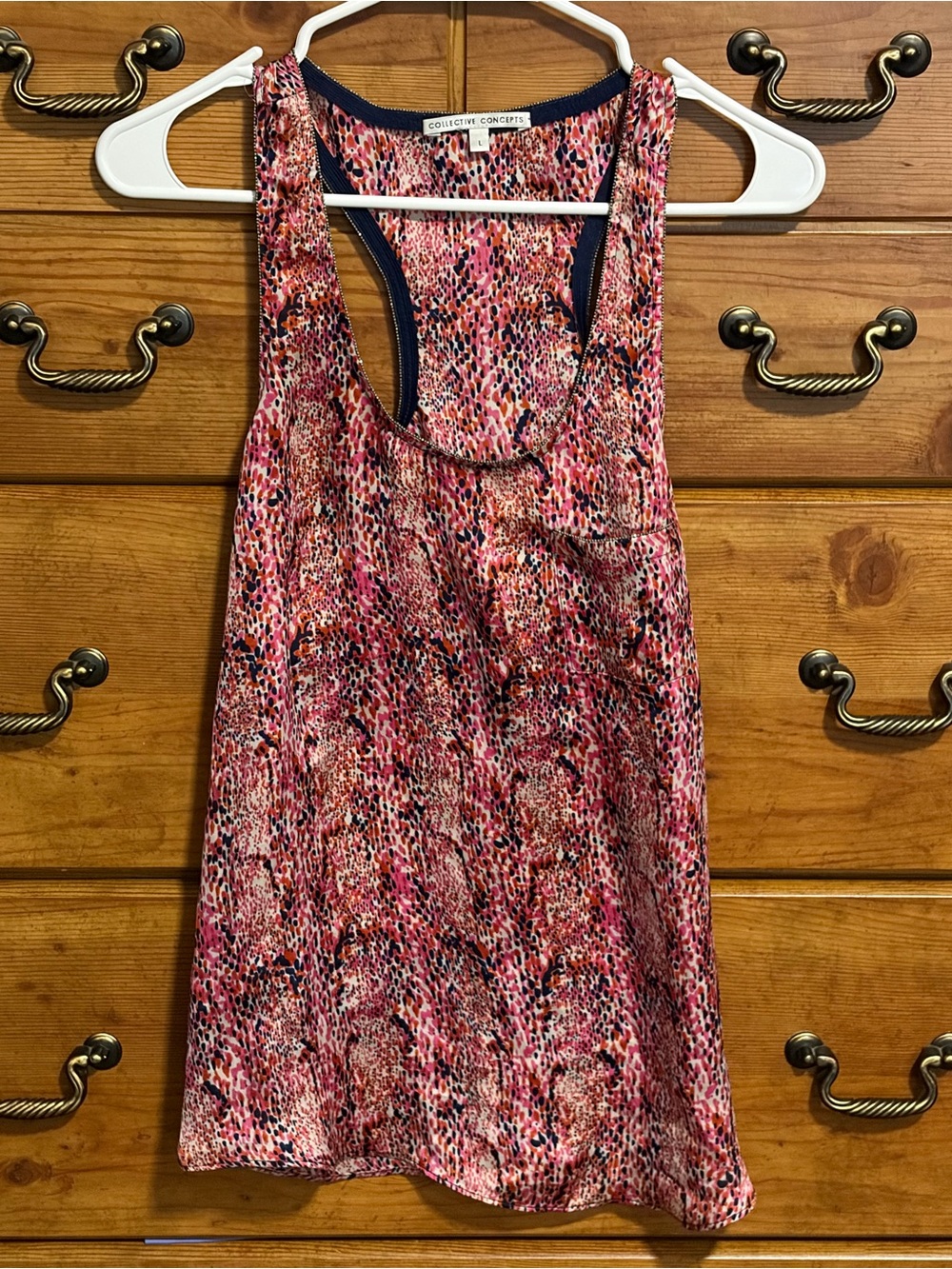 Collective Concepts Pink Multi-Print Racerback Tank